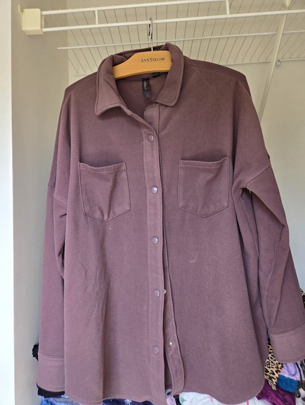 Mondetta Mauve Button-Front Utility Jacket